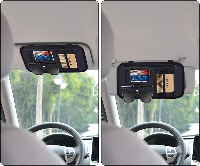 Car Sun Visor Organizer, Wisdompro Vehicle Interior Accessories Storage Pouch - Image 5