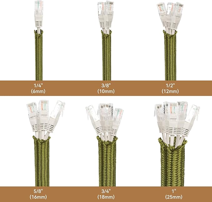 Polyamide Cable Sleeve, 10ft Flexible Expandable Braided Sleeving, Cable - Image 5