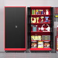 Metal Storage Cabinet with Wheels, Tall Garage Storage Cabinet with 4 by LISSIMO