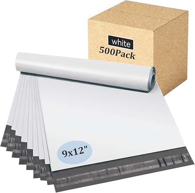 9 x 12" Poly Mailers 500PCS, 1.77 Mil 5 Layer Waterproof Shipping Bags by YOOKIA