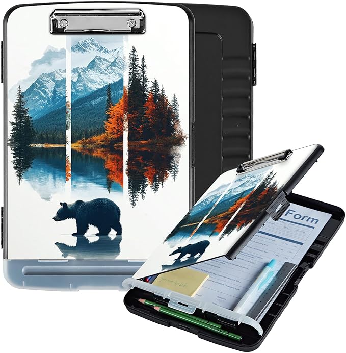Clipboard with Storage Box & Pen Holder, Heavy Duty Clip Boards 8.5x11 by Unknown