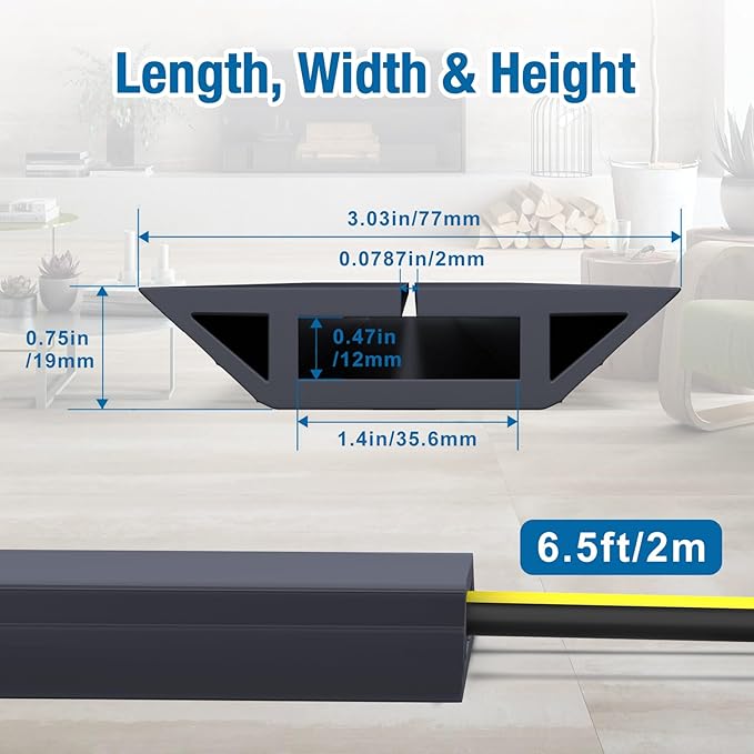 Eapele Floor Cord Cover 6.5ft Cord Covers - Image 2