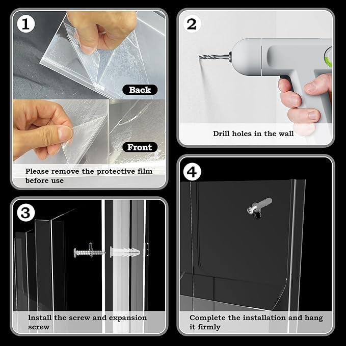 Acrylic Brochure Pamphlet Holder, 6 Magazine Holders and 6 Pamphlet Holders - Image 7