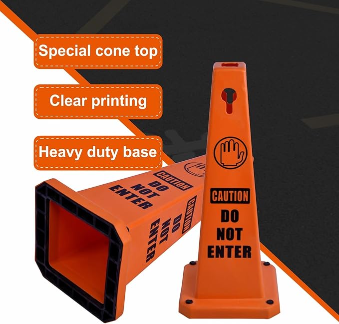 26.5" Caution Cones, 4-Sided Visible Safety Signs - Image 3