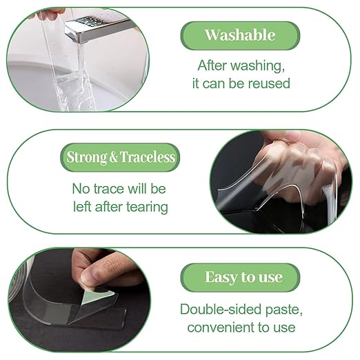 Clear Double Sided Tape Mounting Tape, Strong Adhesive, Residue-Free - Image 5