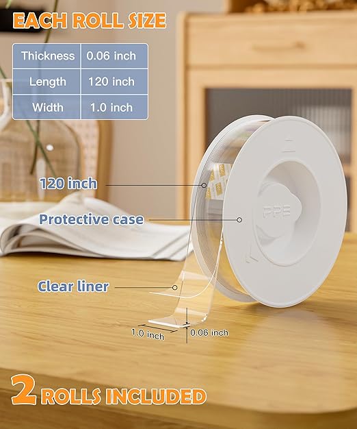 2 Rolls Double Sided Tape Heavy Duty - Image 2