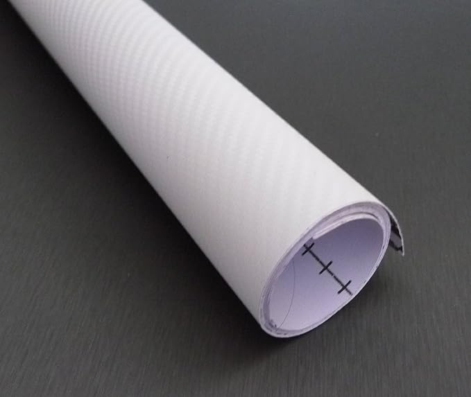 F & B LED LIGHTS White 3D Carbon Fiber Film Twill Weave Vinyl Sheet Roll Wrap - Image 4