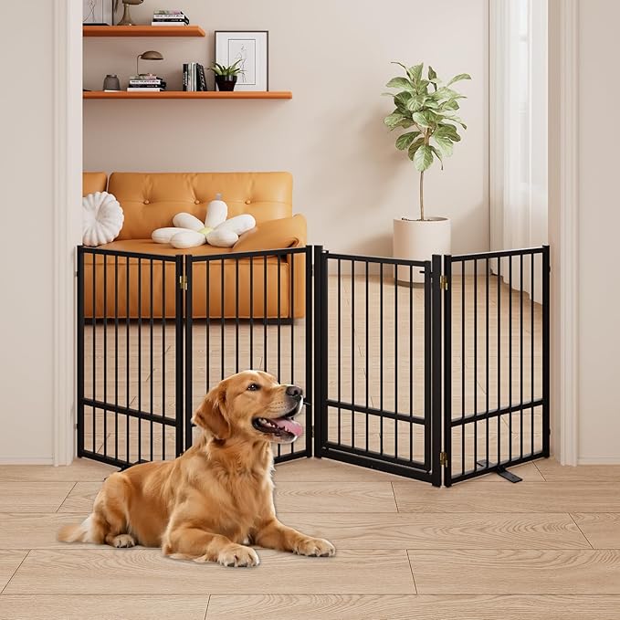 4 Panels Full Metal Freestanding Dog Gates - Image 3