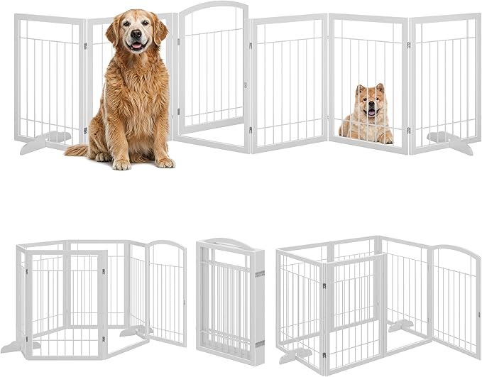 Vantas Folding Pet Gate 144" Wide, Freestanding Wire Pet Gate, Pet Puppy Safety - Image 2