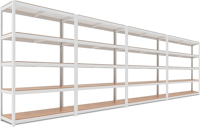 HOMEDANT House 5 Tier Laminated Metal Shelving Unit Adjustable Storage Utility by TheBestOrganizingSolution