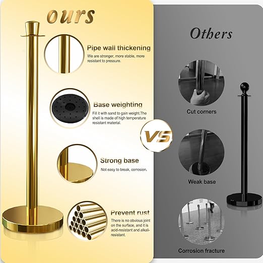 4PCS Top Crown Decoration Gold Stanchions Posts - Image 4