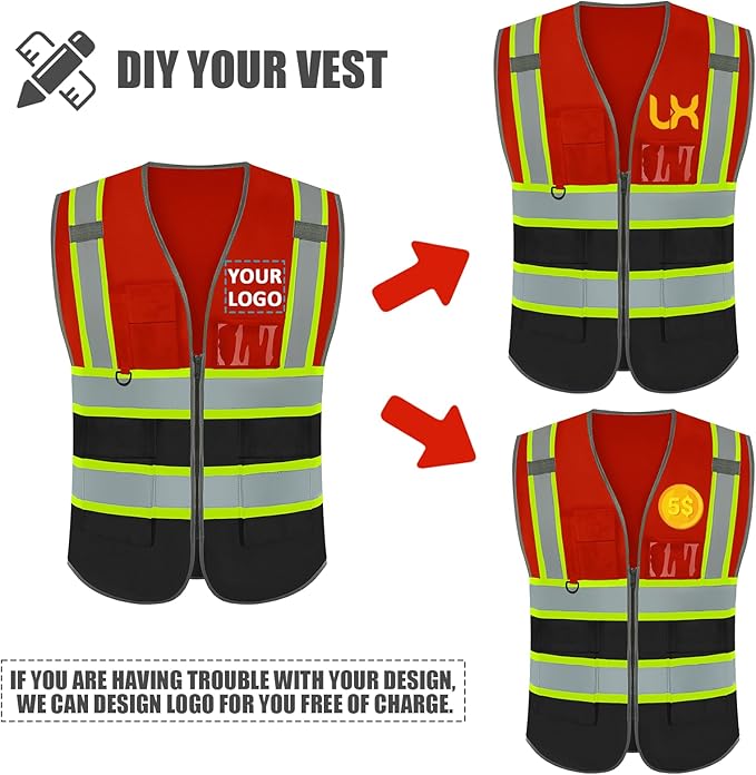BeautyWill Custom Logo 10/20 Pack Safety Vest Class2 High Visibility Vest - Image 2