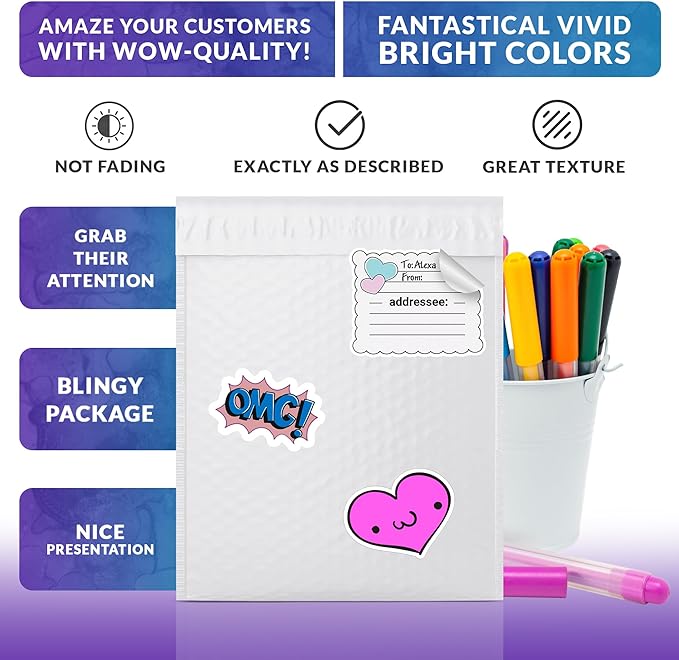 ABC PACK & SUPPLY Poly Bubble Mailers, 12.5 x 18 Inch. Pack of 50 White Padded - Image 5