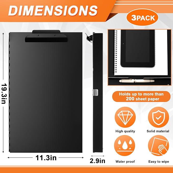 3 Pcs 11 x 17 Inch Aluminum Clipboard - Image 2