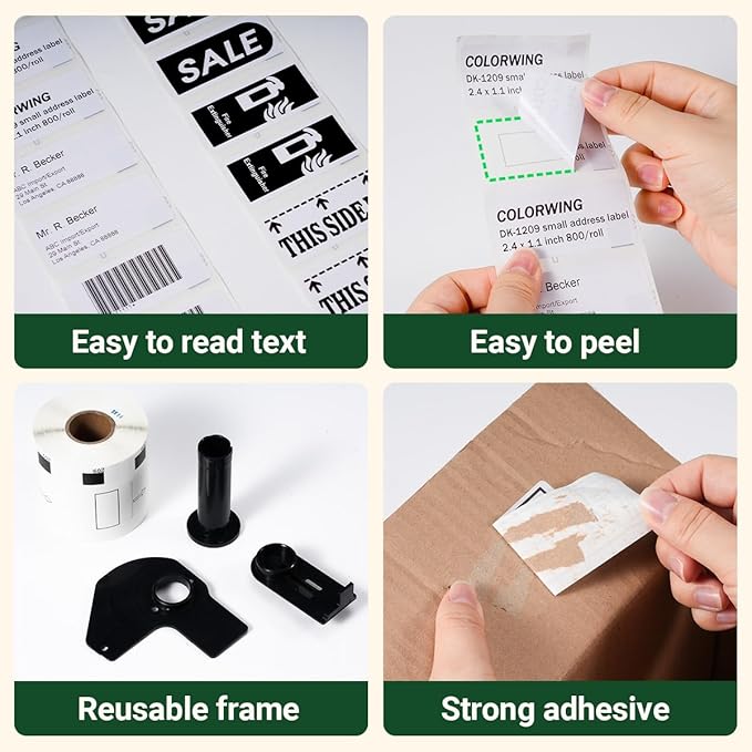 Compatible with Brother DK-1209 White Paper Label, Address Barcode Die-Cut Work - Image 4