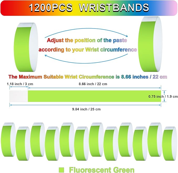 1200 Pcs Plastic Paper Wristbands - Image 2