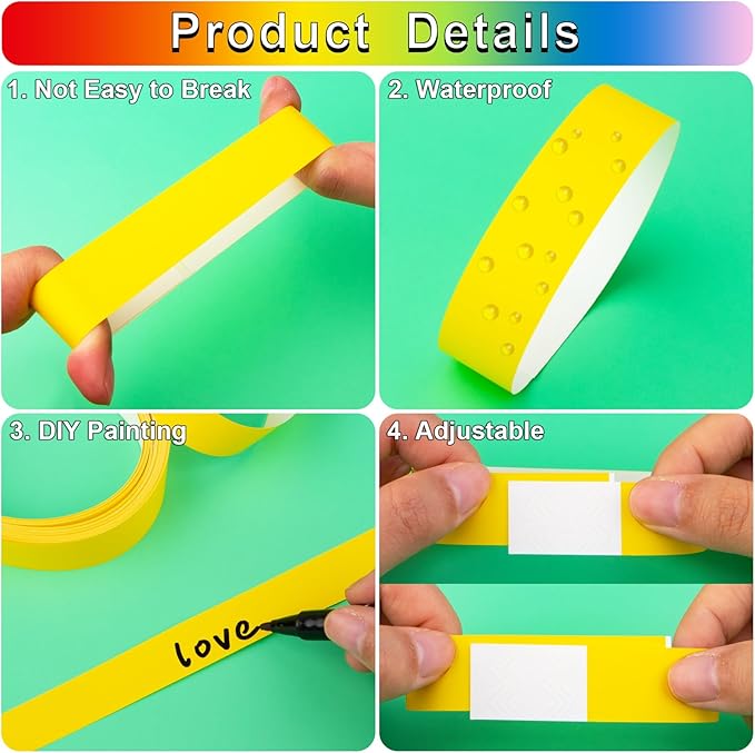 1200 Pcs Plastic Paper Wristbands - Image 6
