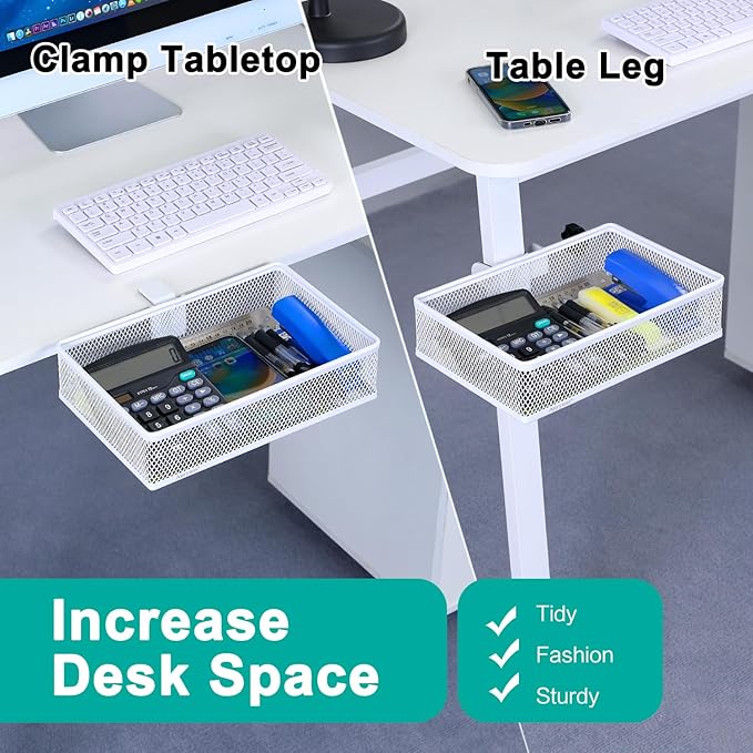 Clip-on Drawer organizers, desk organizer, can be clipped around the table to - Image 2