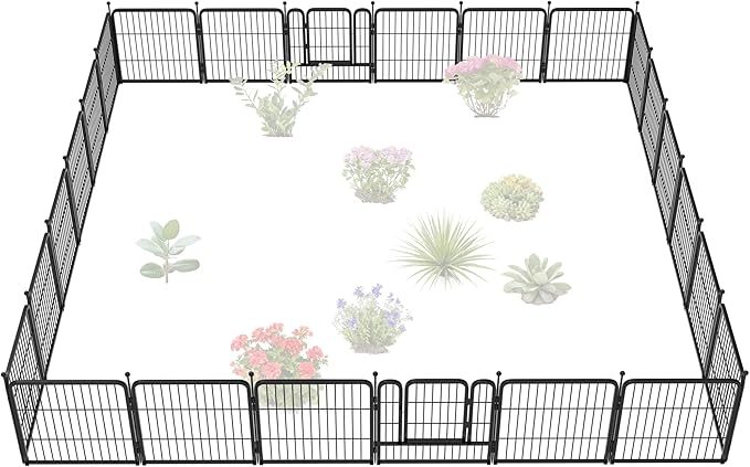 FXW Garden Fence Outdoor for The Yard – 24in x 45.6ft Heavy Duty Metal Animal by FXW