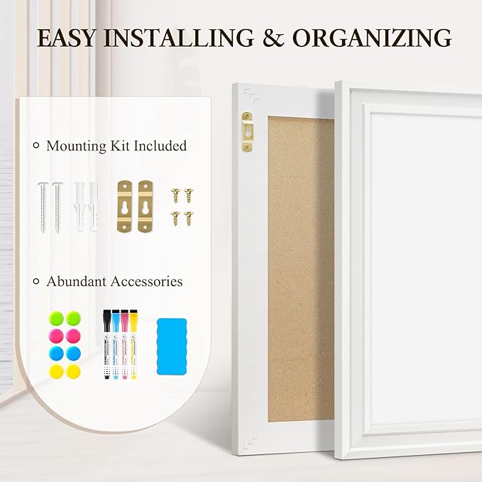4 THOUGHT Dry Erase Board, 24 x 18 in Magnetic Whiteboard Wood Frame - Image 5