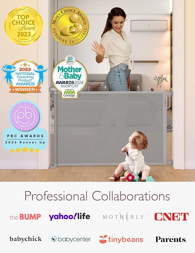 Momcozy Retractable Baby Gate, Extends up to 55" Wide, Child Safety Baby Gates - Image 7