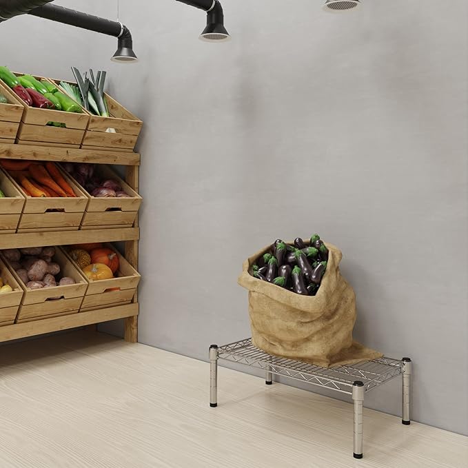 14''W x 24''L x 8''H Chrome Plated Wire Dunnage Rack | Off The Floor Storage - Image 2