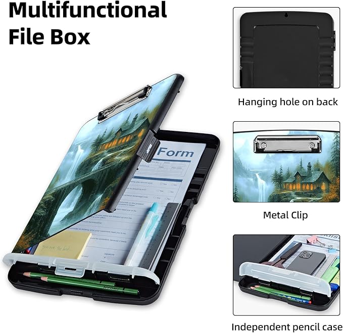 Clipboard with Storage Box & Pen Holder, Heavy Duty Clip Boards 8.5x11 - Image 3