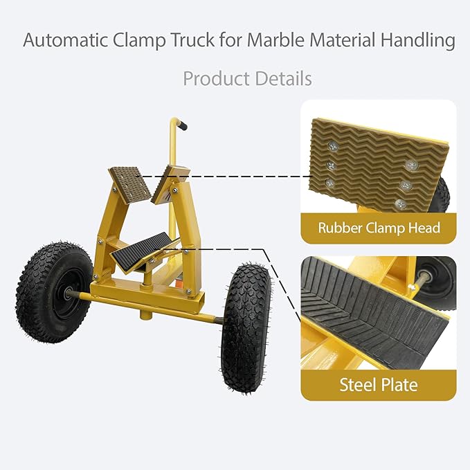 880LB Marble Slab Handling Truck, Heavy-Duty Stone Plate Mover - Image 4