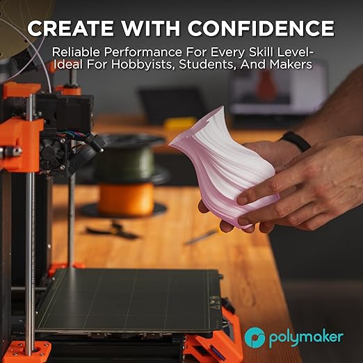 Polymaker Matte PLA Filament Lava Red 1.75mm 1kg 3D Printing Filament, - Image 7