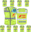 BeautyWill Custom Logo Safety Vest Class 2 High Visibility Reflective Vest by BeautyWill