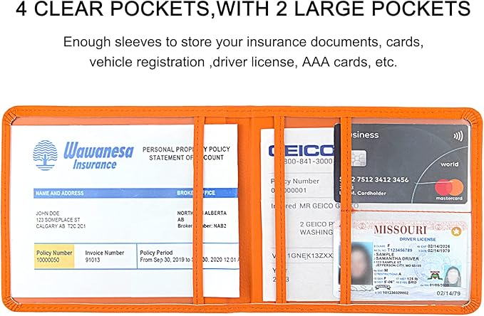 Car Registration and Insurance Holder, Leather Registration and Insurance Card - Image 4