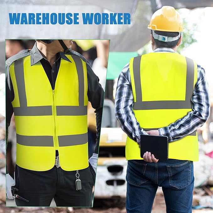 20 Pcs Reflective Safety Vest Yellow Reflective High Visibility Vest - Image 5