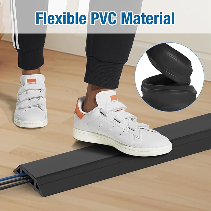 Eapele 10 ft Floor Cord Cover Heavy Duty Cable Protector, Prevent Trip Hazard - Image 5