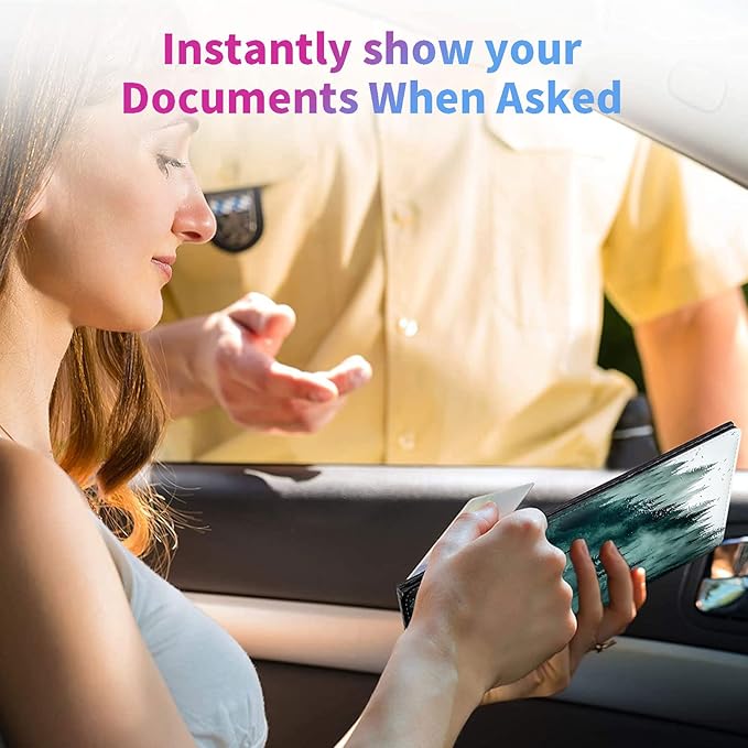 Car Registration and Insurance Holder, Leather Insurance License and - Image 2