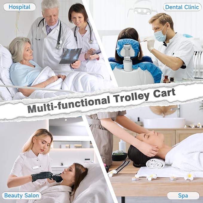 Medical Trolley Mobile Ultrasound Cart 135 LBS Load Professional Portable - Image 9