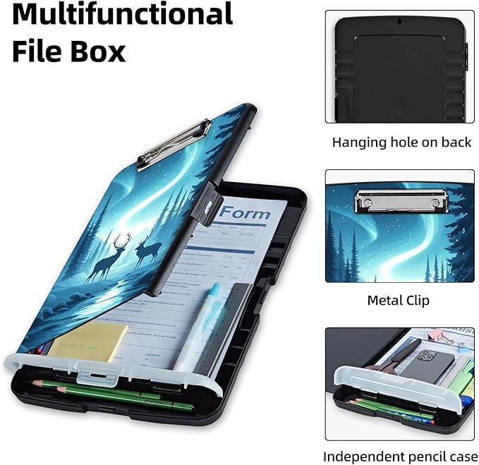 Clipboard with Storage Box & Pen Holder, Heavy Duty Clip Boards 8.5x11 - Image 3