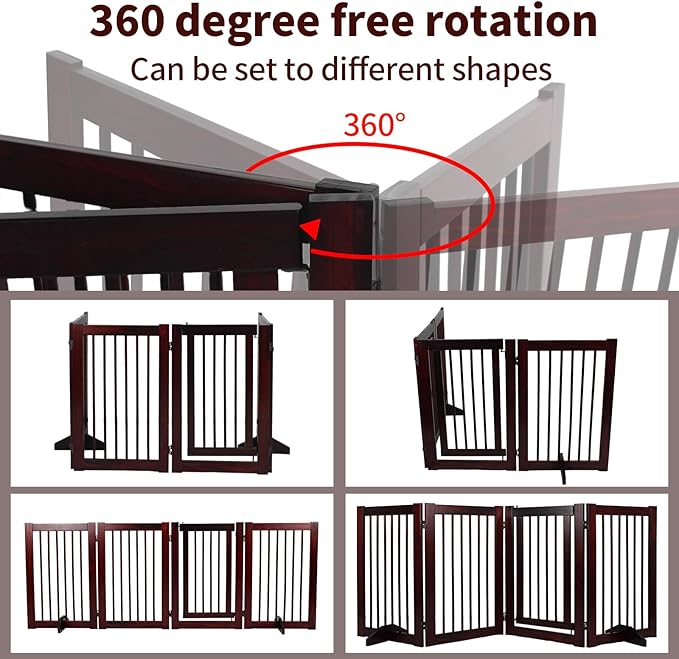 Wooden Freestanding Pet Gate, Pet Gate - Image 3