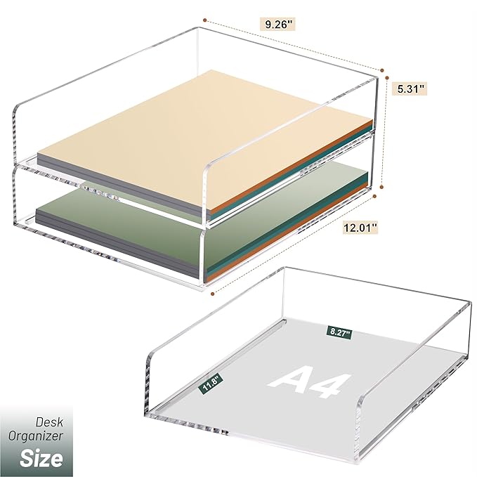 Paper Organizer Letter Tray, School Teacher Office Supplies Organization - Image 3