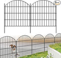 Metal Garden Fence 28in x 11.7ft, 5 Panels + 6 Stakes Rustproof Border Fence by FOREHOGARGARDEN%EF%BC%86HOME