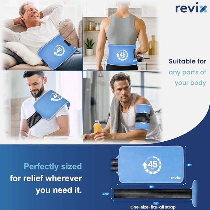 REVIX Large Gel Ice Packs Reusable, 45-Minutes of Long Lasting Cold Packs - Image 6