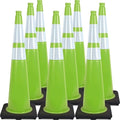 Fluorescent Orange/Green PVC Traffic Cones, Heavy Black Base Parking Lot Cone by OranLite