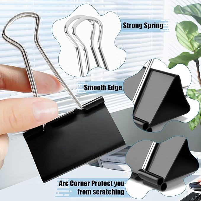 Extra Large Binder Clips 2.4 Inch, Upgrade Large Binding Clips Jumbo Paper Clips - Image 2