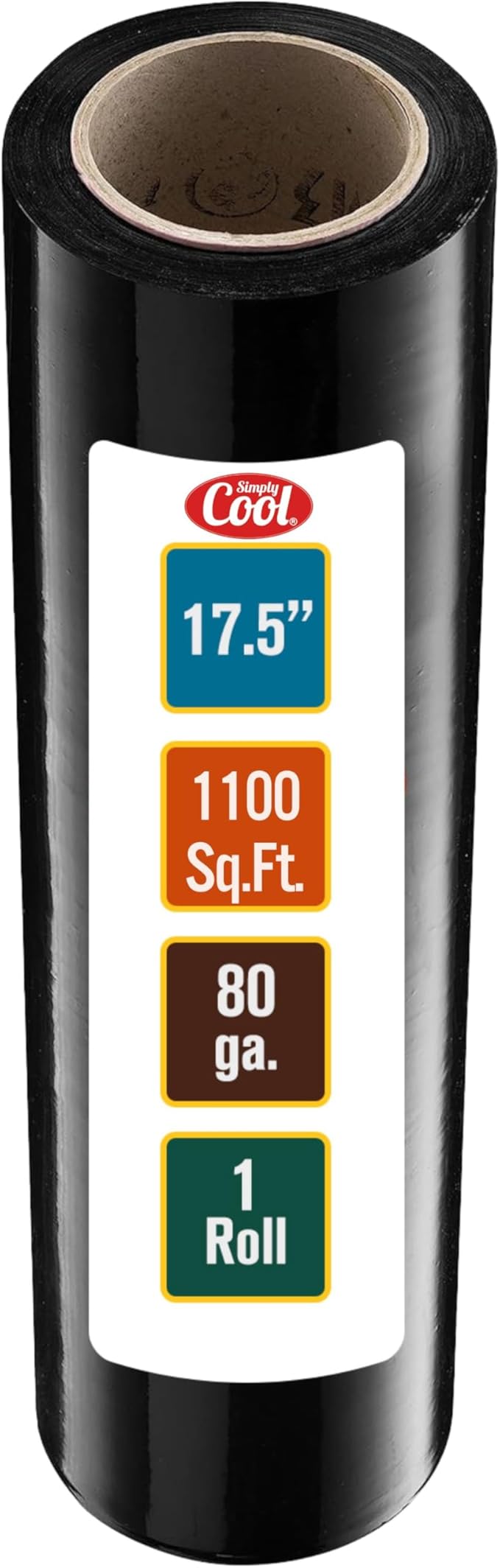 Simply Cool Black Stretch Wrap Industrial Strength Extra Thick 17.5" 1100 SqFt by SimplyCool