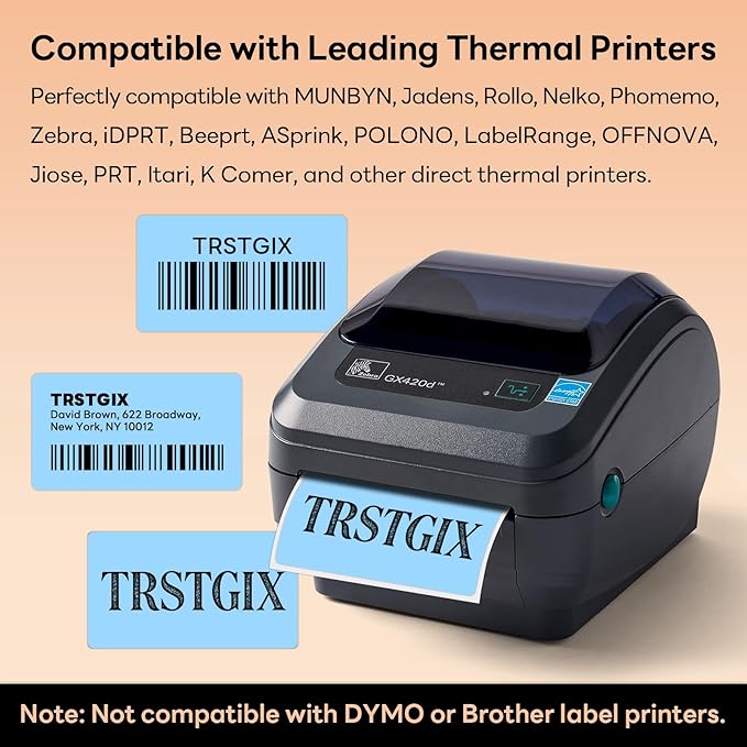2.25" x 1.25" Direct Thermal Labels, Strong Adhesive Stickers Compatible - Image 3