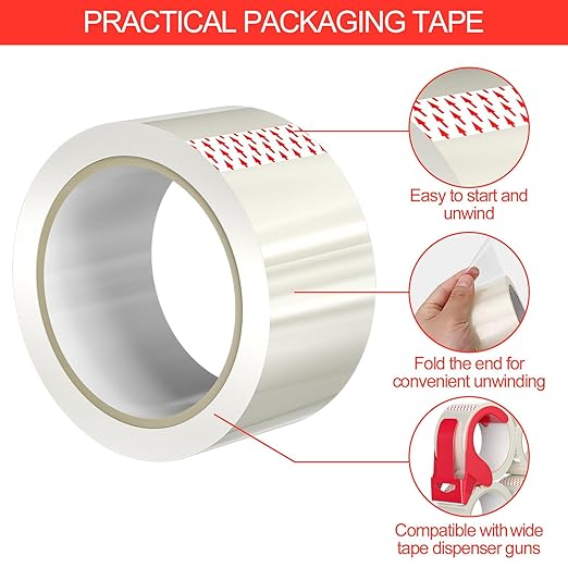 6 Rolls of Clear Shipping Packaging Tape, Packing Tape, Cardboard Tape - Image 3