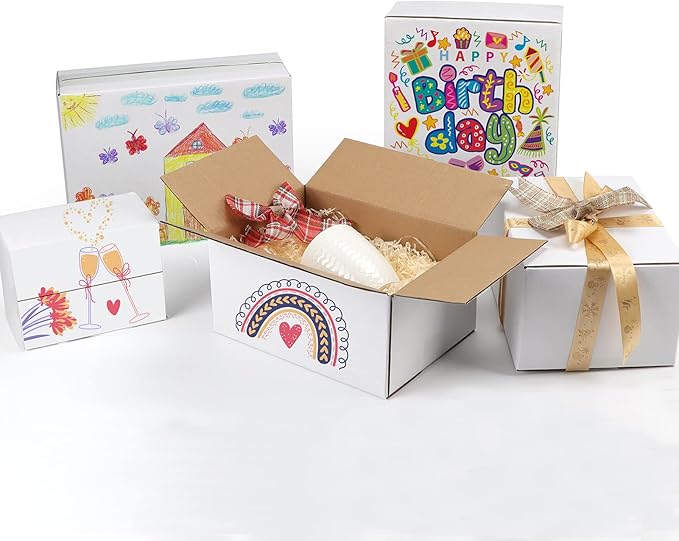 Hoikwo 10x7x5 Inches Small White Shipping Boxes Set of 25, Sturdy Cardboard - Image 4