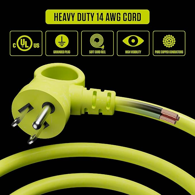 Masterplug 50ft Cord Reel, Retractable Extension Lead - Image 4