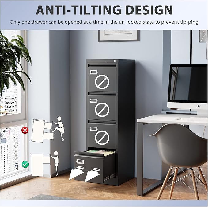 4 Drawer File Cabinet, Filing Cabinets - Image 4