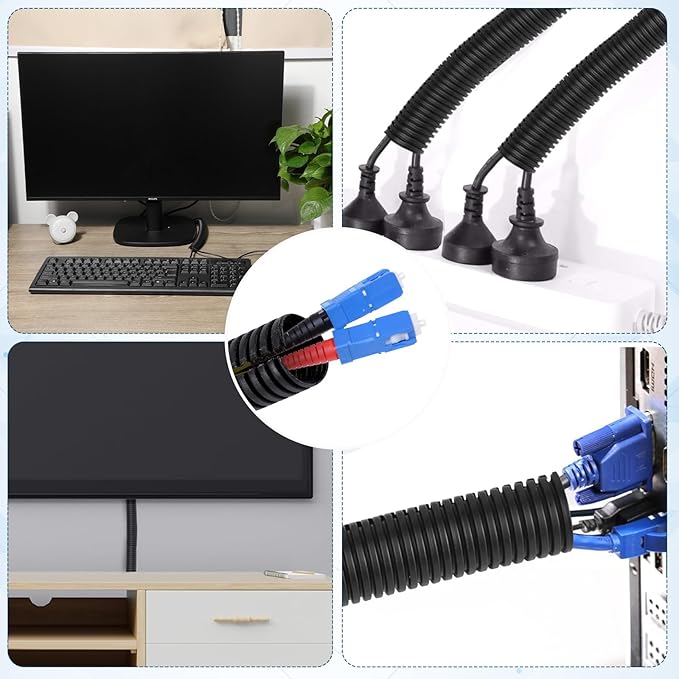 Sasylvia Split Wire Loom Cord Protector Tubing Split Conduit Protector Tubing - Image 5