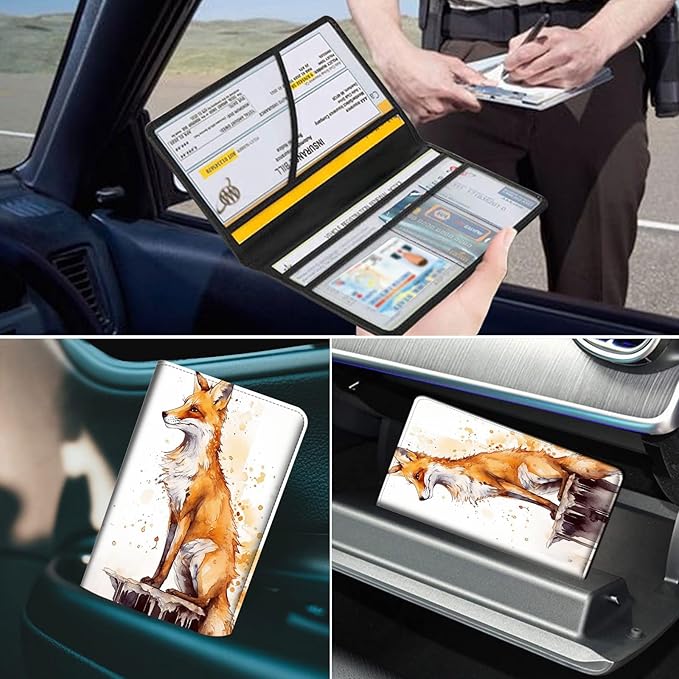 Car Registration and Insurance Holder, Leather Car Glove Box Organizer - Image 7